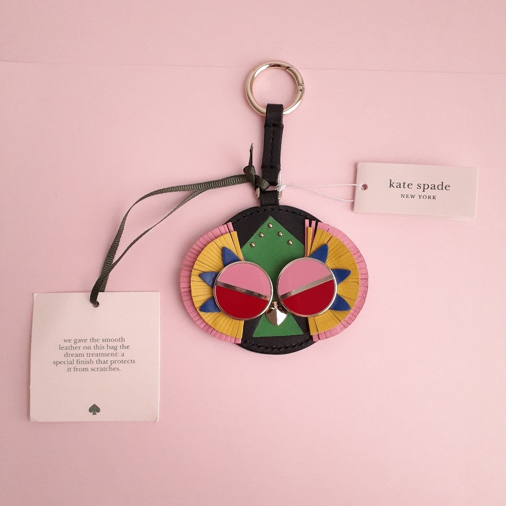 Kate Spade Leather Owl Key Chain Charm NWT